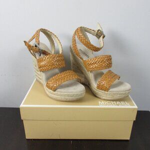 Michael Michael Kors Women Size 7 Juniper Espadrille Platform Sandals Wedge 940